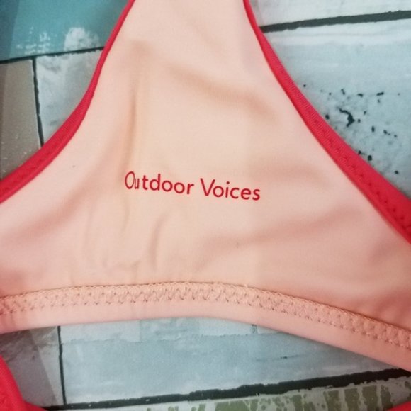 Outdoor Voices Dive Back Cutout Swim Top Peach - Picture 4 of 6